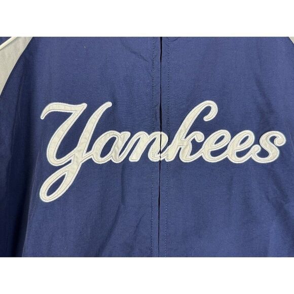 New York Yankees Majestic Jacket Authentic MLB Vintage Navy Blue Men XL Nylon NY - Picture 3 of 9